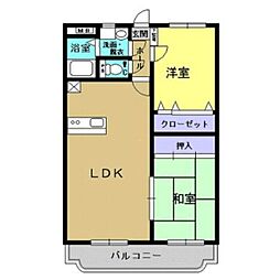 市営大野団地 2LDKの間取図画像