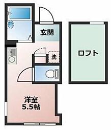 プライムテラス南太田A ワンルームの間取図画像