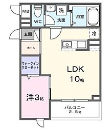 フロラージュ 1LDKの間取図画像