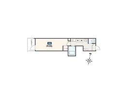 JR青梅線 東青梅駅 徒歩7分の賃貸アパート 1階1Kの間取り