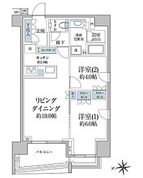 プラウド銀座一丁目 2LDKの間取図画像