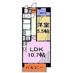 グラン・ジュベール 3階1LDKの間取り