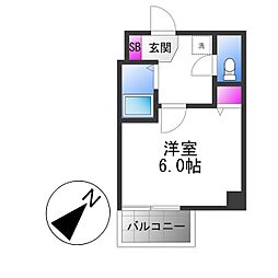 ロンモンターニュ小阪 1Kの間取図画像