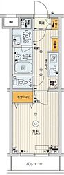 スカイコートパレス千川 3階1Kの間取り