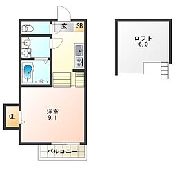Osaka Metro谷町線 千林大宮駅 徒歩10分の賃貸アパート 1階1SKの間取り