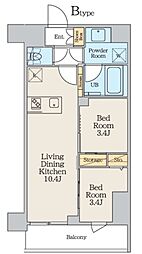 CREATIF本所吾妻橋 2LDKの間取図画像