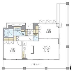 ブリリアイスト中野セントラルパーク 2LDKの間取図画像