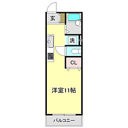 エトワール桜井町 ワンルームの間取図画像