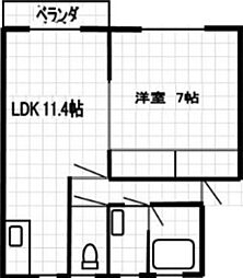 アネシス2 1LDKの間取図画像