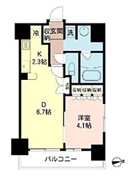 エコロジー大井町レジデンス 1LDKの間取図画像
