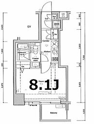 LA XEBEC東十条 7階1Kの間取り