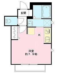 La Primavera 1階ワンルームの間取り