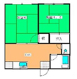 青葉ハイツ 2DKの間取図画像