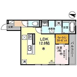 JR阪和線 和歌山駅 徒歩7分の賃貸アパート 2階1LDKの間取り