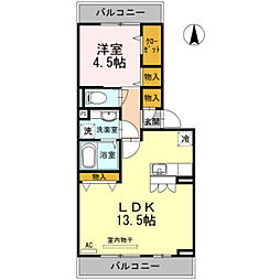 ルミエール 1LDKの間取図画像