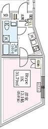 スカイラシクラス小岩 2階1Kの間取り