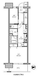 ロイヤルパークス西新井 10階1LDKの間取り