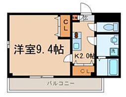 Empereur Fer 4階1Kの間取り