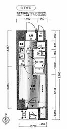 ファーストプレイス菊川 1Kの間取図画像