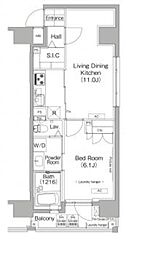 PROUDFLAT八丁堀 1LDKの間取図画像