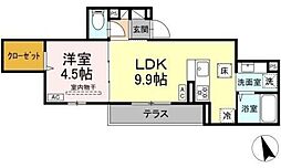 Asset-Court調布ヶ丘 1階1LDKの間取り