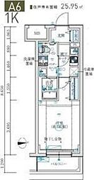 MAXIV生田 1Kの間取図画像