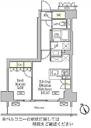 JR総武線 市川駅 徒歩6分の賃貸マンション 3階1LDKの間取り