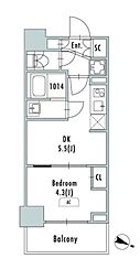 GRANPASEO東十条 1DKの間取図画像