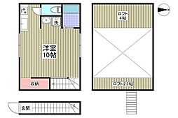 MQuarto大杉 2階ワンルームの間取り