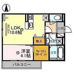 南海線 紀ノ川駅 徒歩21分の賃貸アパート 3階1LDKの間取り