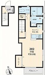 ホワイトリリー ワンルームの間取図画像