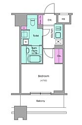 NL武蔵小杉レジデンス 1Kの間取図画像