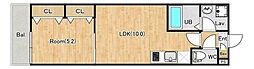 ジーメゾン春日部大場 1階1LDKの間取り