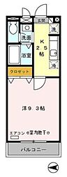 クレール八広 1Kの間取図画像