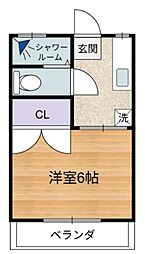 ダイワハイツ 3階1Kの間取り