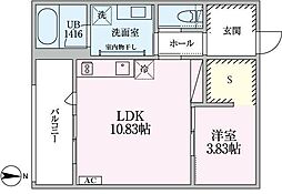 ウェルネストルーム ソポ 2階1SLDKの間取り