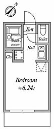 フェリシアス ワンルームの間取図画像