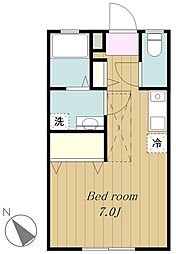 ペリセ 1階ワンルームの間取り