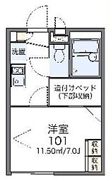レオパレスロビン 1Kの間取図画像