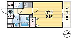リアライズ神戸WEST 1Kの間取図画像