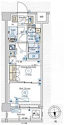 GENOVIA赤羽 4階1DKの間取り