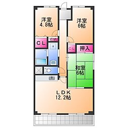 クレアール小松里 3LDKの間取図画像