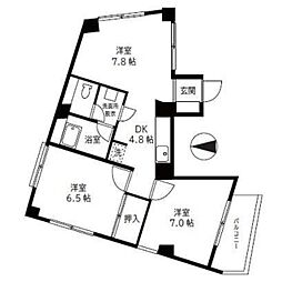 山中ビル 2LDKの間取図画像
