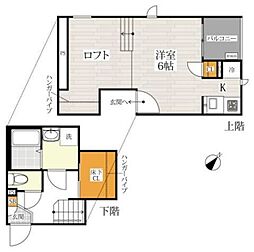 CB柏リアン 1Kの間取図画像