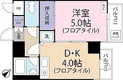ペガサスマンション白楽 1DKの間取図画像
