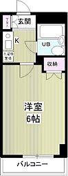 ラディーナマンション 1Kの間取図画像