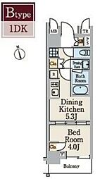 クレストコート町屋 10階1DKの間取り