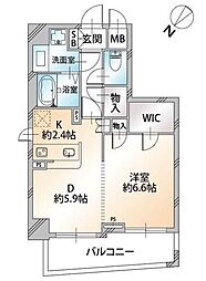 オーキッドレジデンス千代田岩本町 8階1LDKの間取り