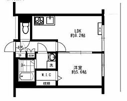 京王井の頭線 三鷹台駅 徒歩28分の賃貸マンション 4階1LDKの間取り