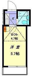 セドルハイム和田 1Kの間取図画像